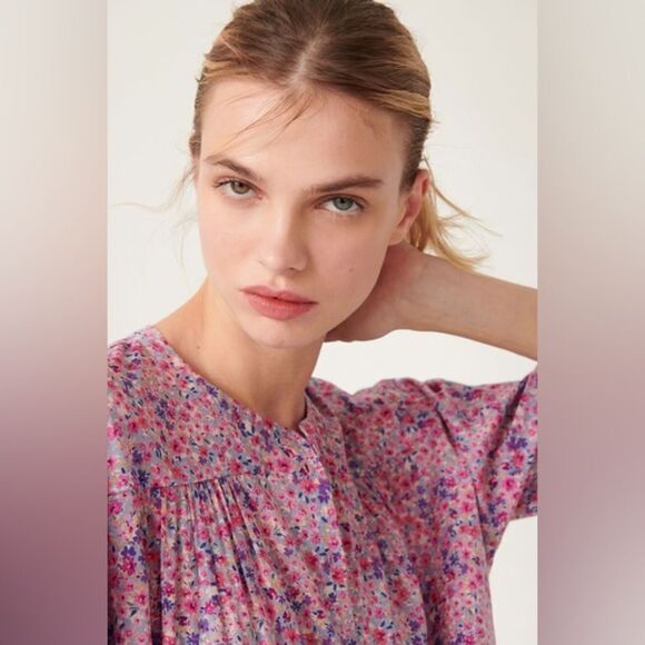 NEW Ba&Sh Chemise Xala Shirt in floral Pink - Picture 3 of 12